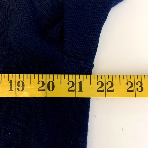 BANANA‎ REPUBLIC Navy Blue Half-Zip Wool Pullover Sweater - Picture 13 of 14